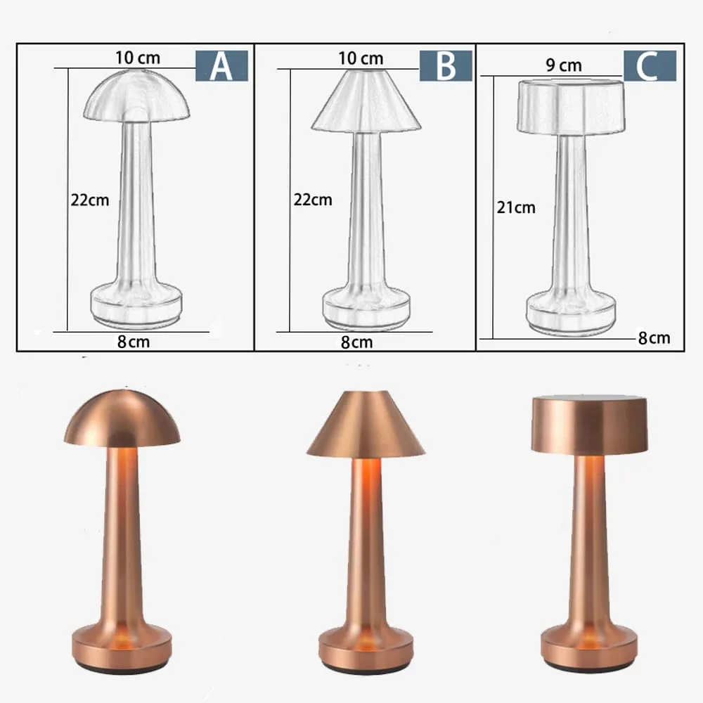 1 Pc Retro Bar Table Lamp Touch Sensor LED Table Lamp Rechargeable Wireless Night Lights for Restaurant Coffee Bedroom S4062946