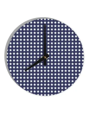 Americana Stars Pattern 10 InchRound Wall Clock  All Over Print