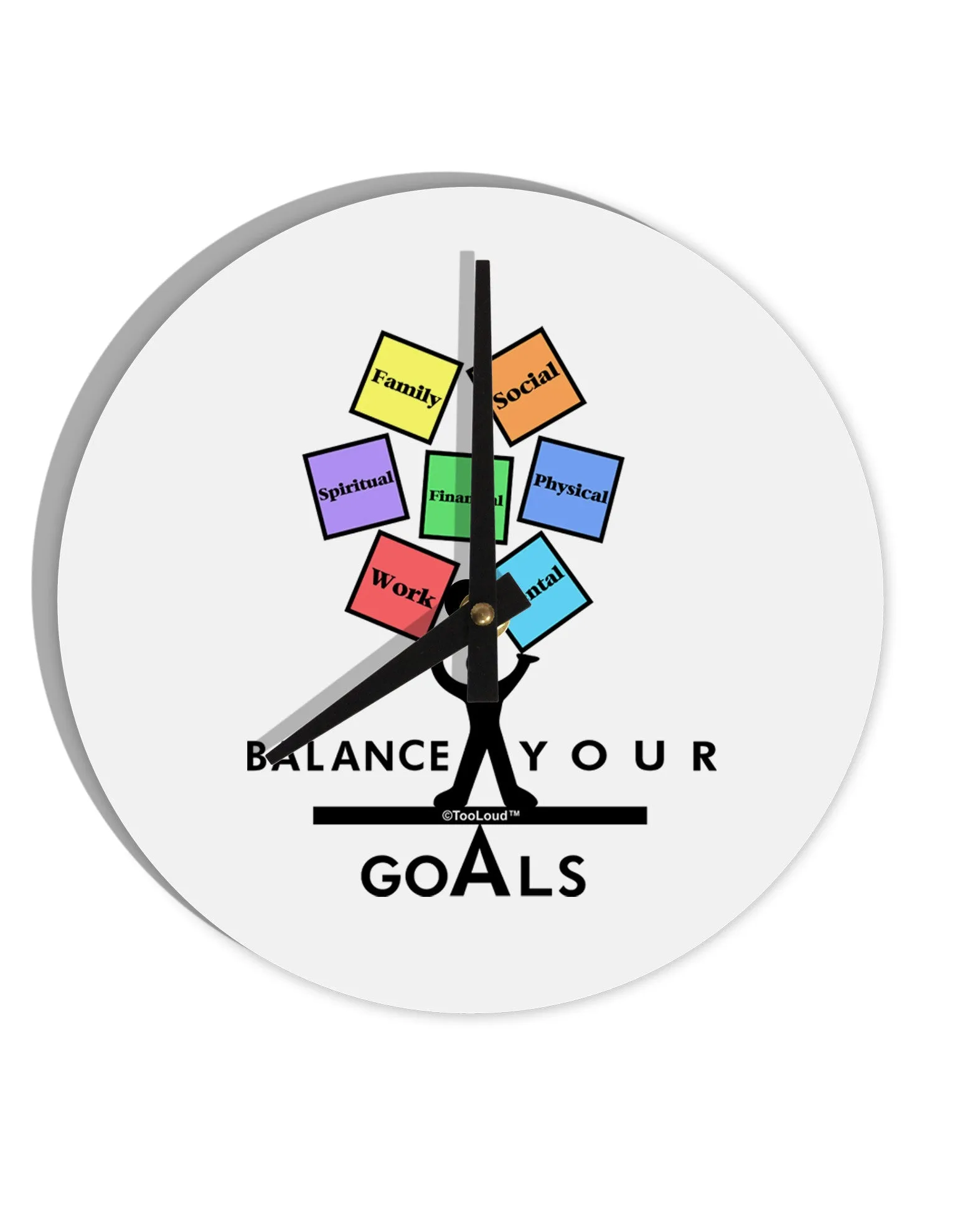 Balance Your Goals 10 InchRound Wall Clock