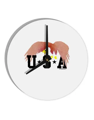 Bald Eagle USA 10 InchRound Wall Clock  by TooLoud
