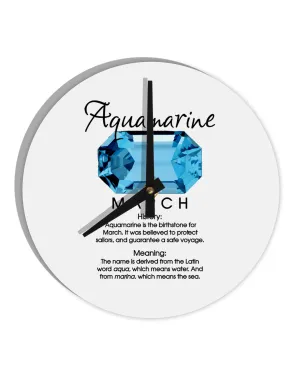 Birthstone Aquamarine 10 InchRound Wall Clock  by TooLoud