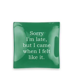 CLAIREBELLA | Square Glass Tray - Sorry I'm Late