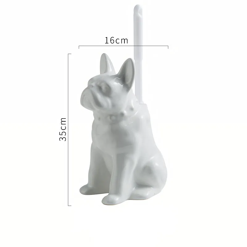 Creative Dog Shape Toilet Brush with Ceramic Base