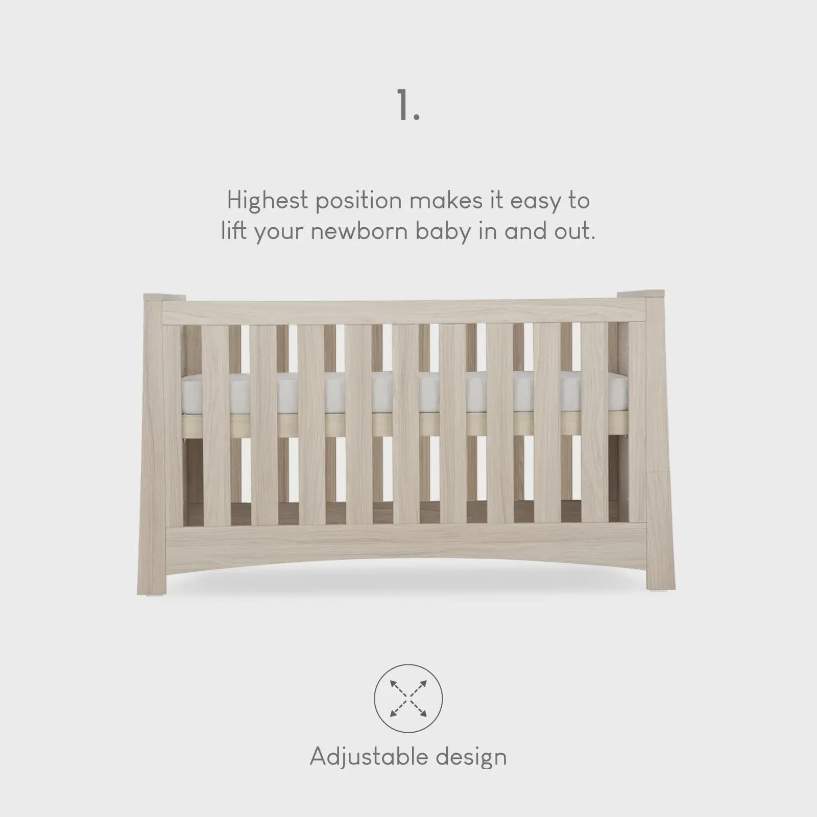 CuddleCo Isla CotBed - Ash