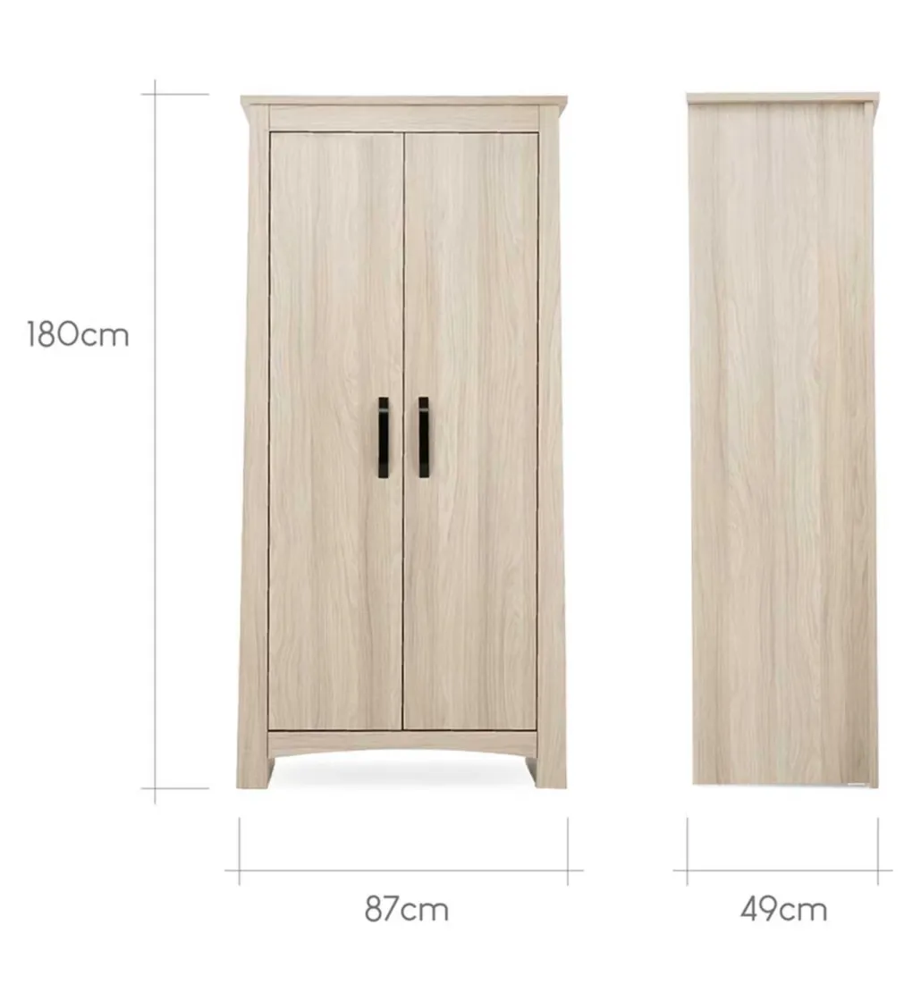 CuddleCo Isla Double Wardrobe - Ash