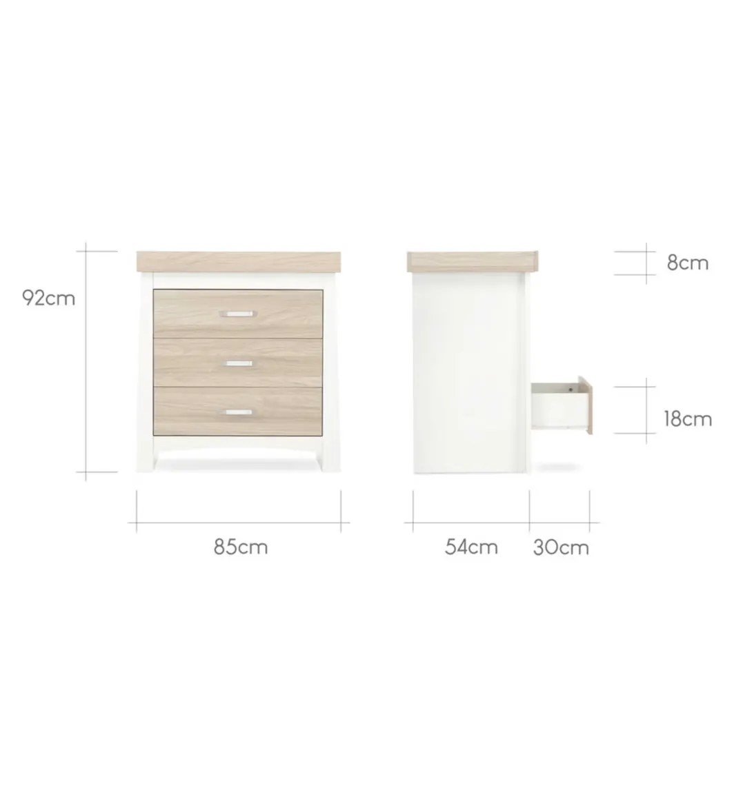 CuddleCo Lana 2 Piece Nursery Furniture Set - Ash & White