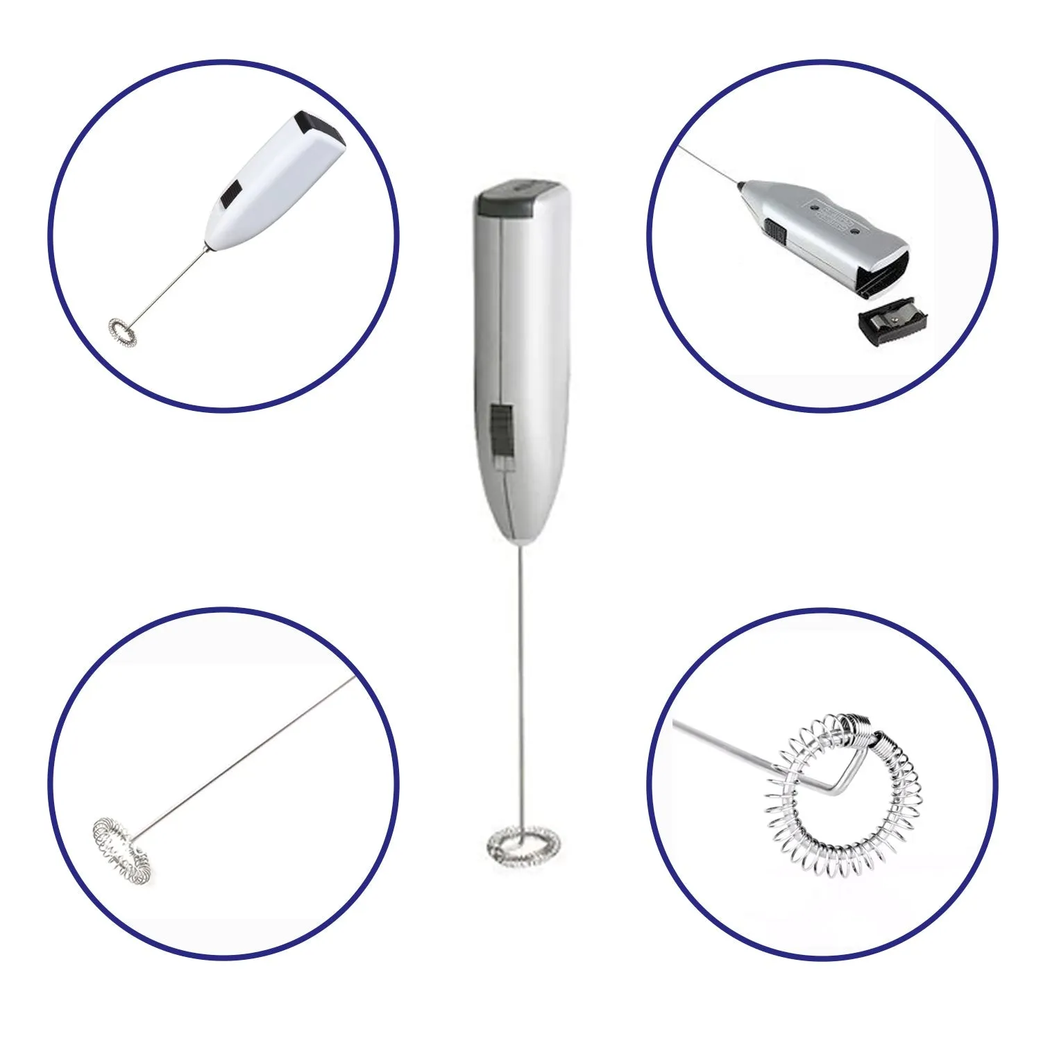 Electric Handheld Milk Wand Mixer Frother For Latte Coffee Hot Milk