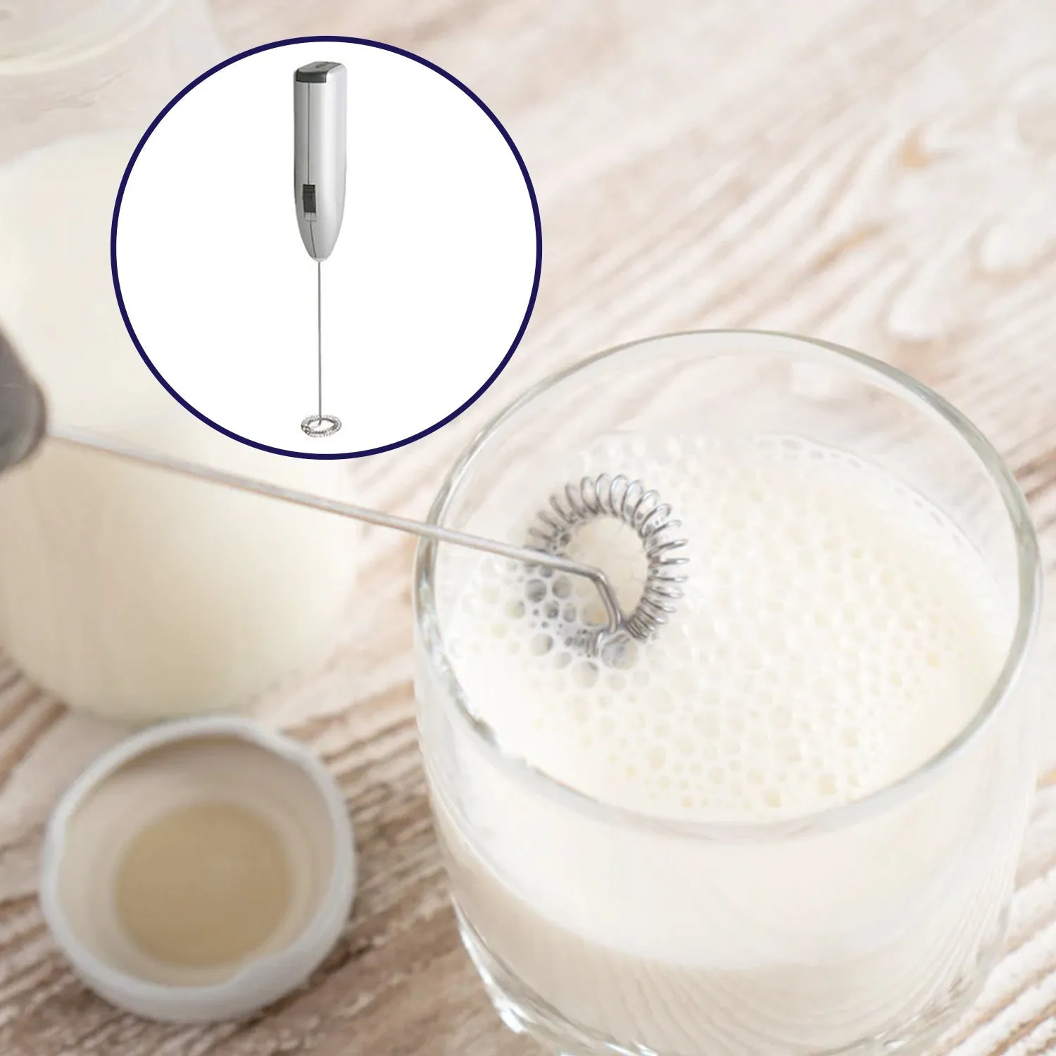Electric Handheld Milk Wand Mixer Frother For Latte Coffee Hot Milk