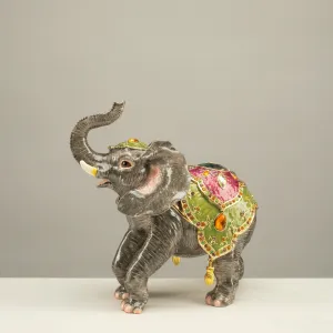 Elephant Figurine Keepsake Box made with Crystals