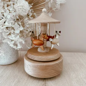 Heirloom Wooden Musical Carousel - Horses