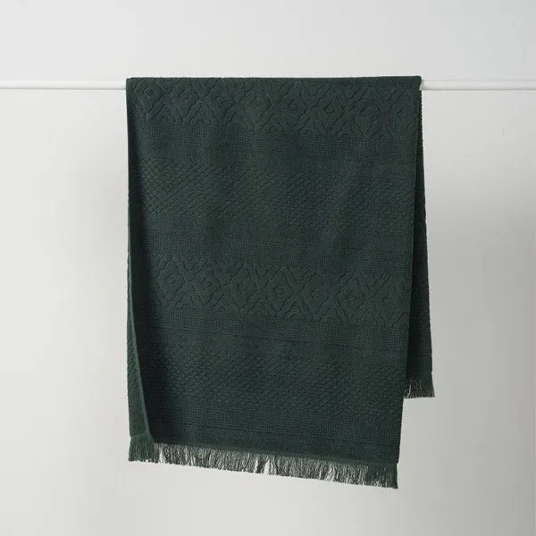 Jacquard Bath Towel - Moss