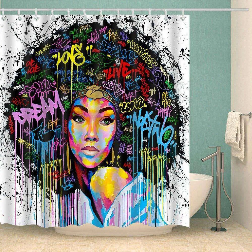 Luxus afro frauen bad vorhang