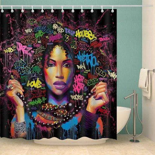 Luxus afro frauen bad vorhang