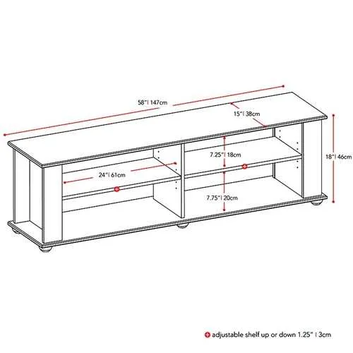 Modern Black TV Stand - Fits up to 68-inch TV