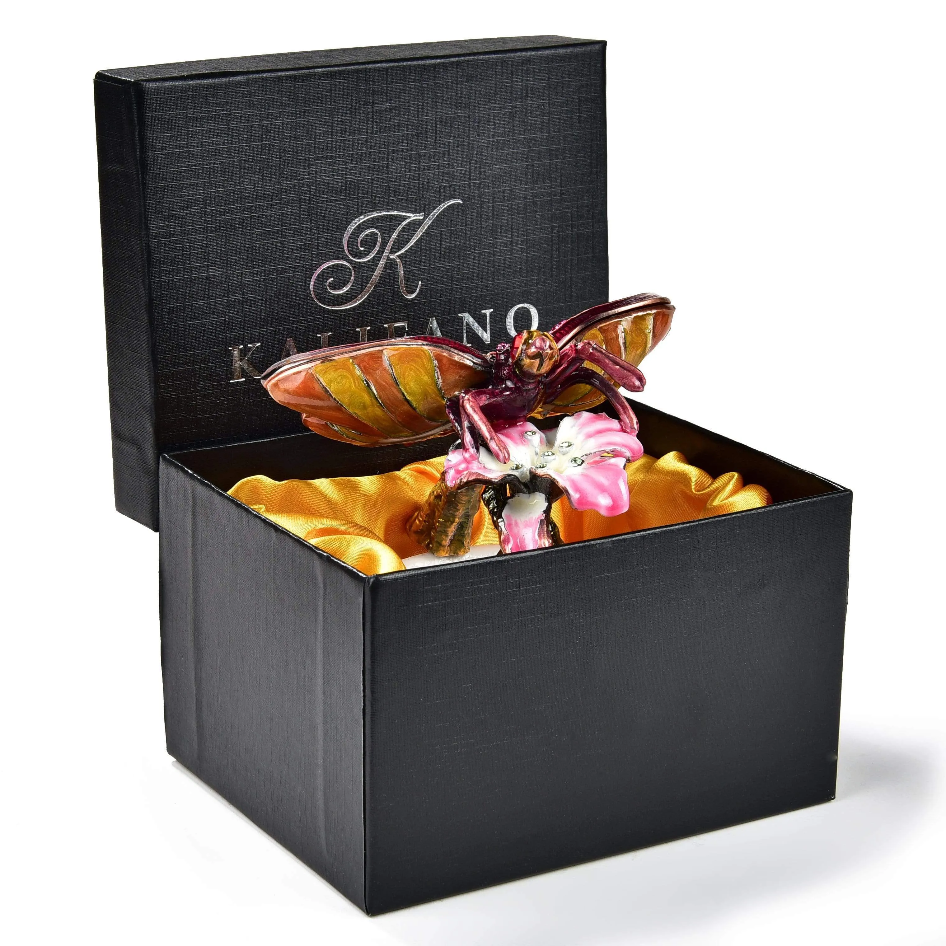 Pink & Purple Dragonfly Crystal Figurine Keepsake Box