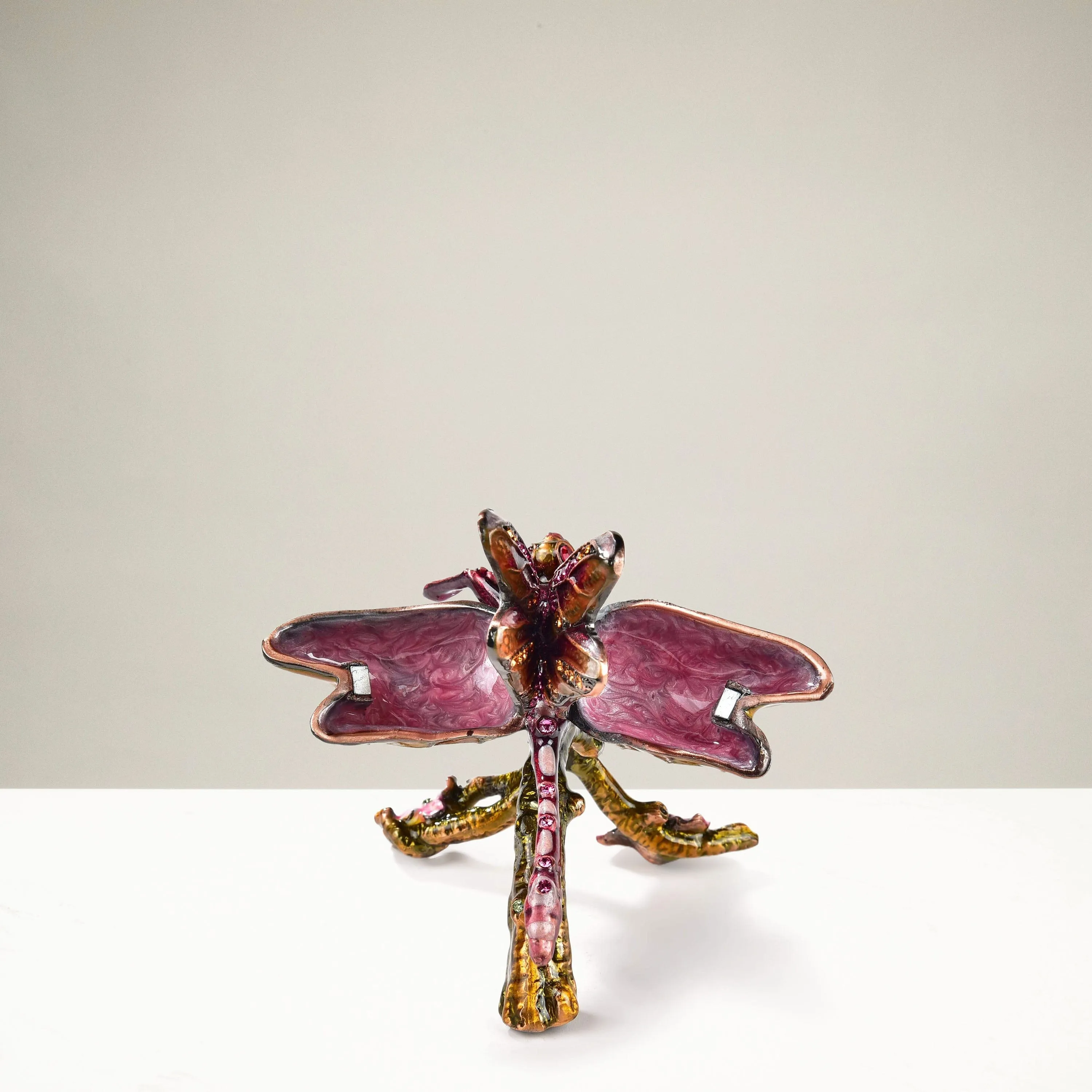 Pink & Purple Dragonfly Crystal Figurine Keepsake Box