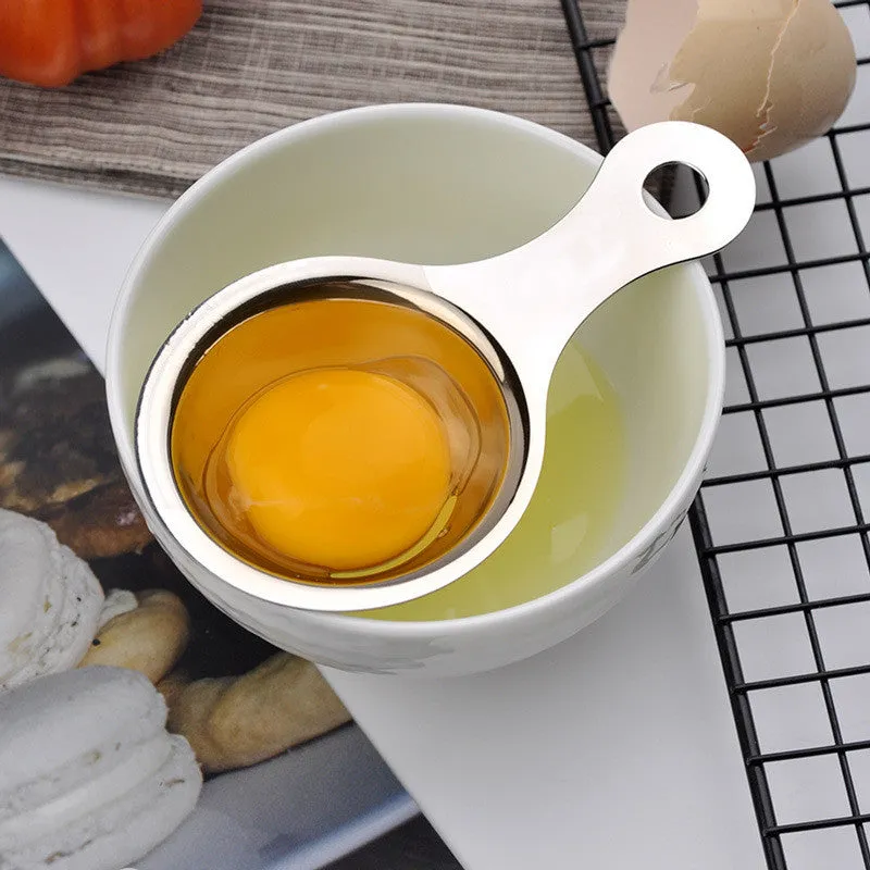Ramadan new home kitchen stainless steel egg yolk protein separator protein slitting spoon DIY egg mask / cake / bread making kitchen baking tools kit