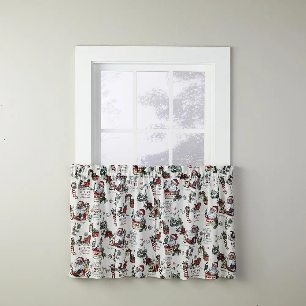 Santa Klaus Kitchen Tiers, Swags and Valance