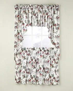 Santa Klaus Kitchen Tiers, Swags and Valance