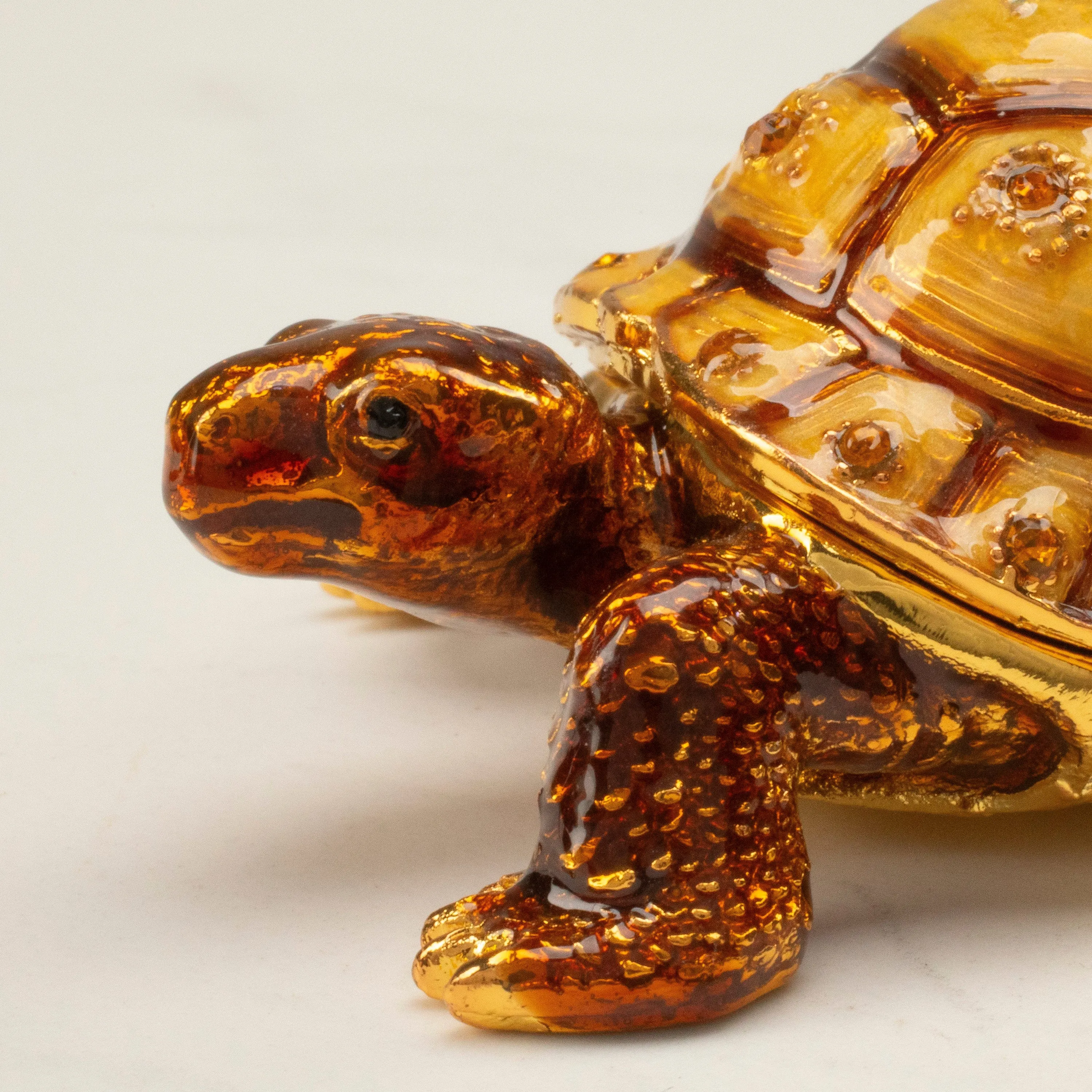 Tortoise Figurine Keepsake Box made with Crystals