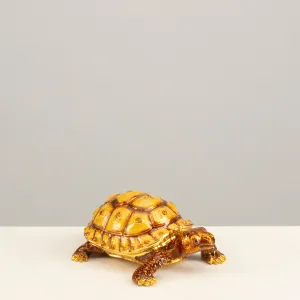 Tortoise Figurine Keepsake Box made with Crystals