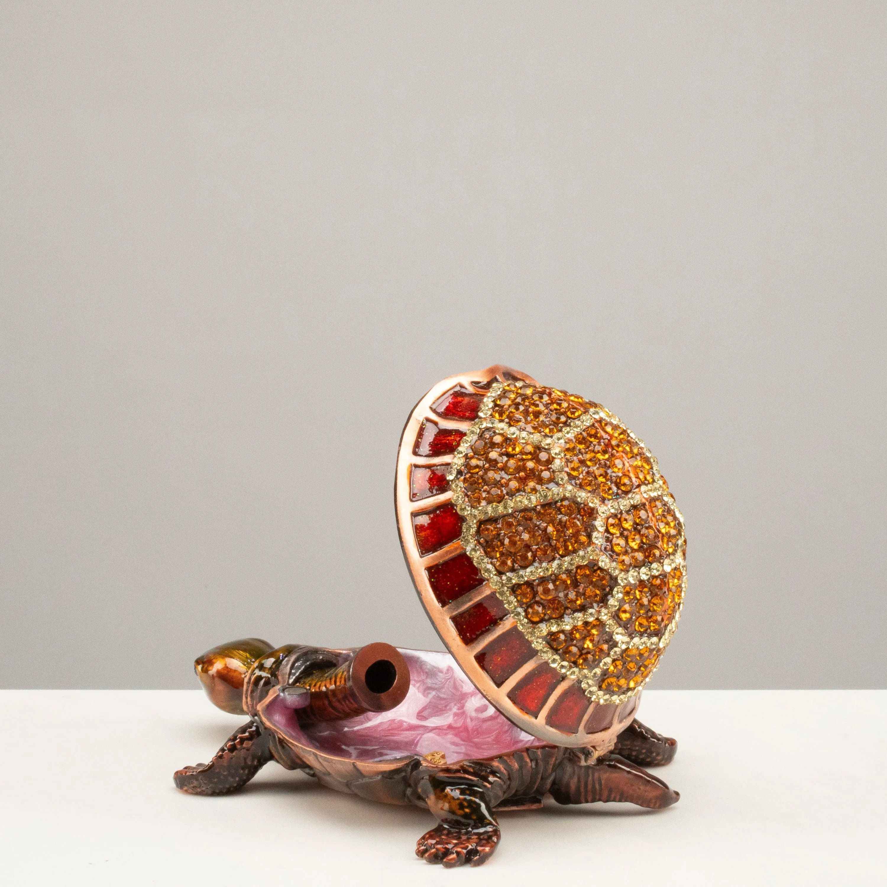 Tortoise Figurine Keepsake Box made with Crystals