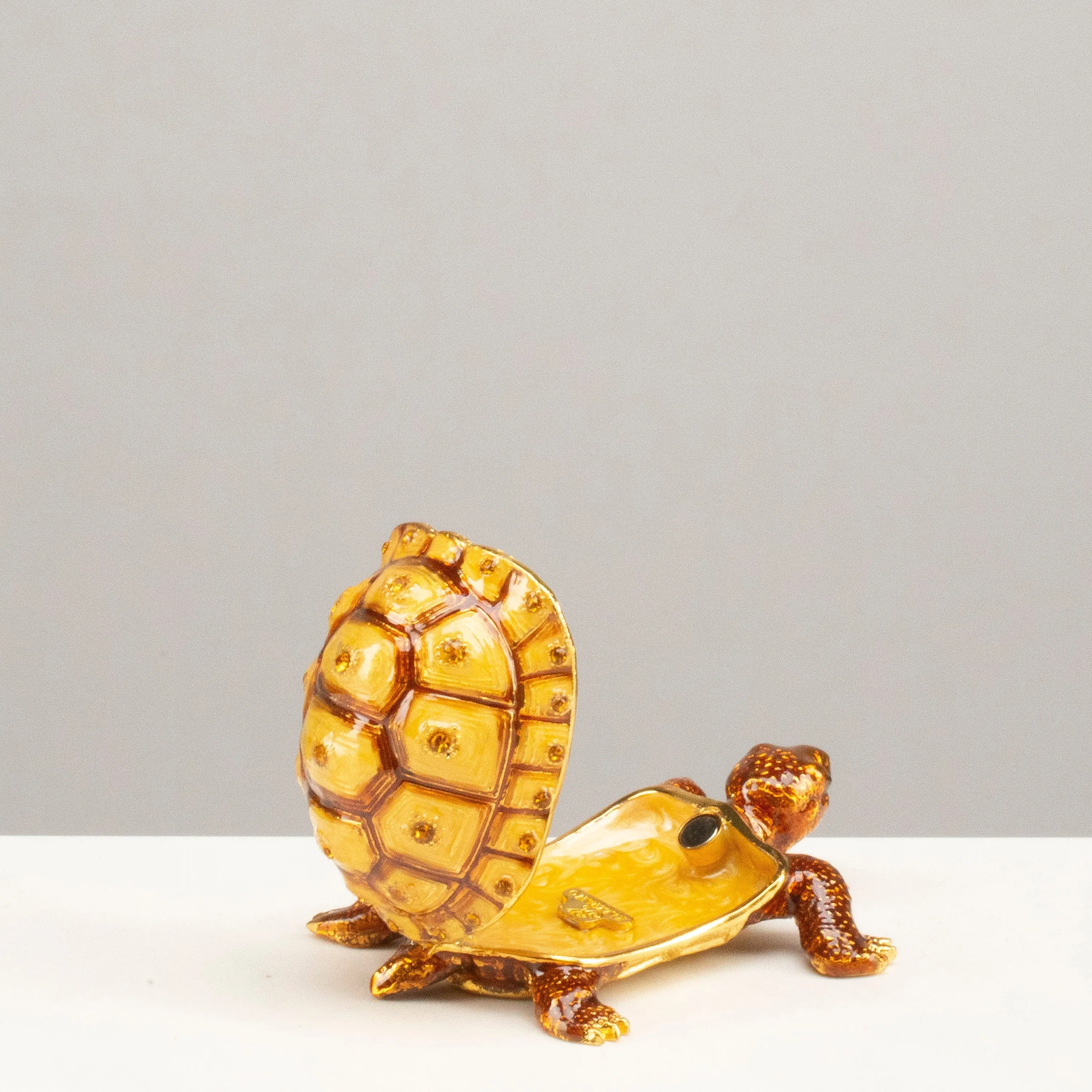 Tortoise Figurine Keepsake Box made with Crystals