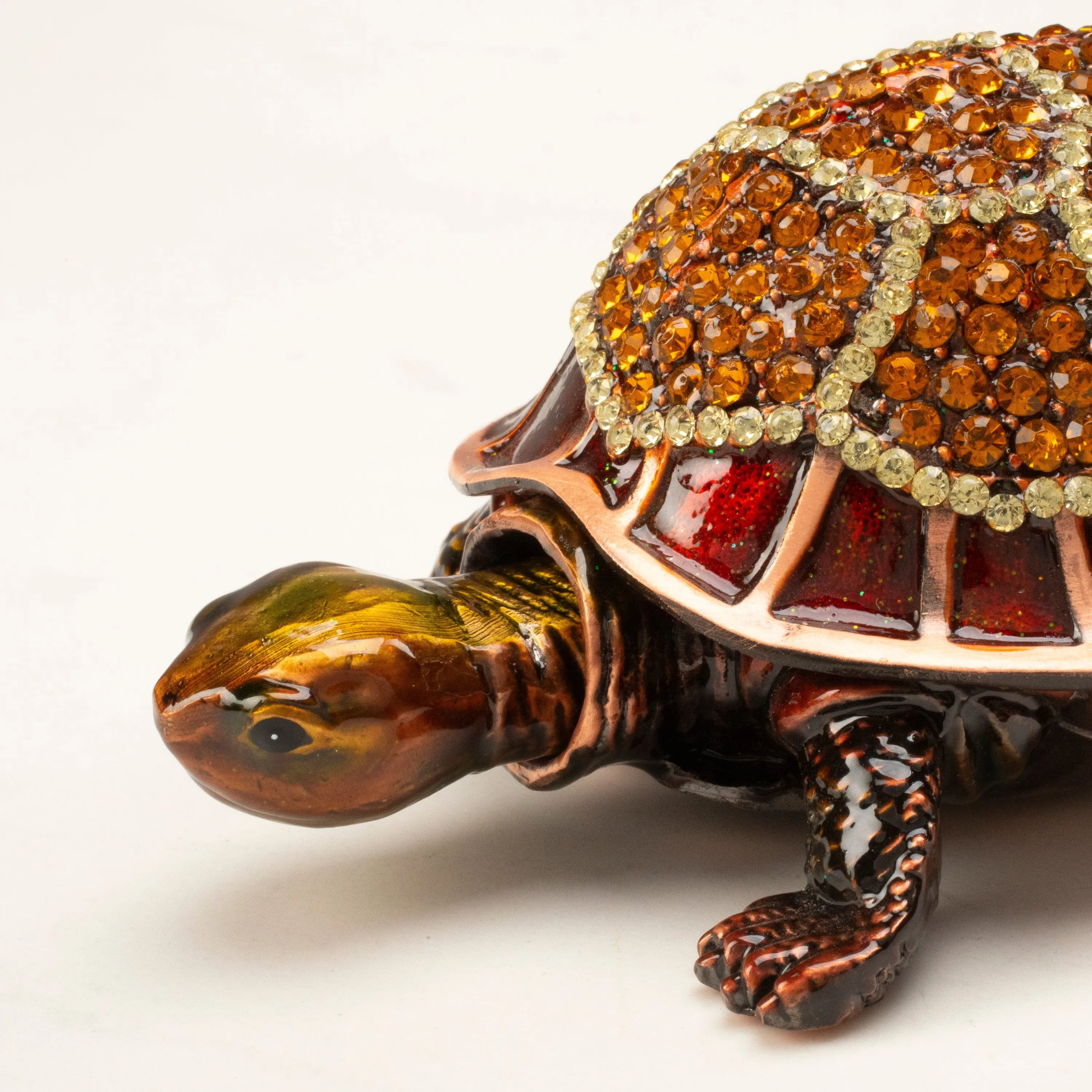 Tortoise Figurine Keepsake Box made with Crystals