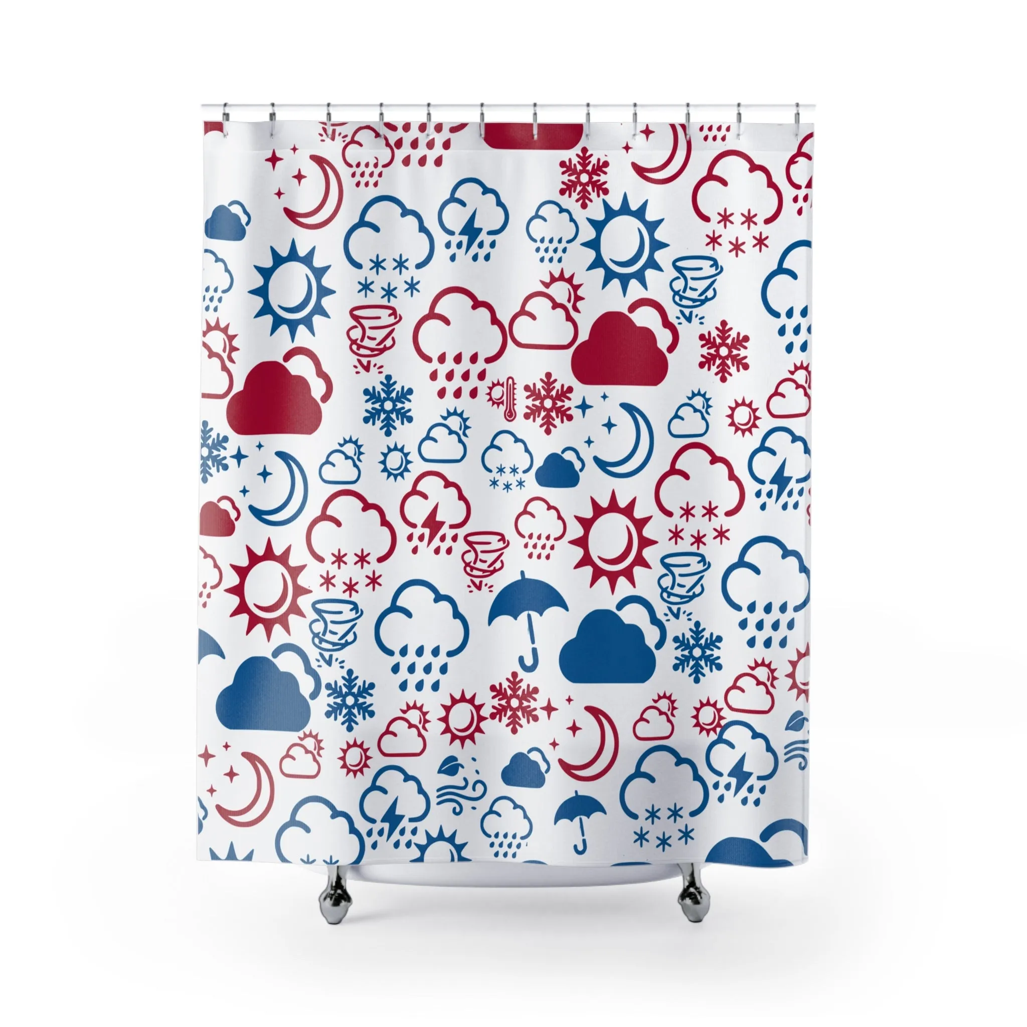 Wx Icon (Red/Blue) Shower Curtain